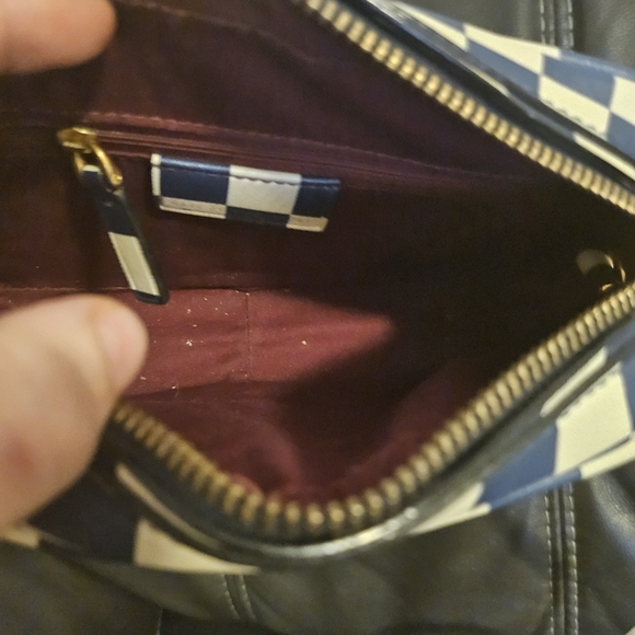 Marc Jacobs Sally Blue White Checker Square Gold Crossbody - Picture 6 of 11